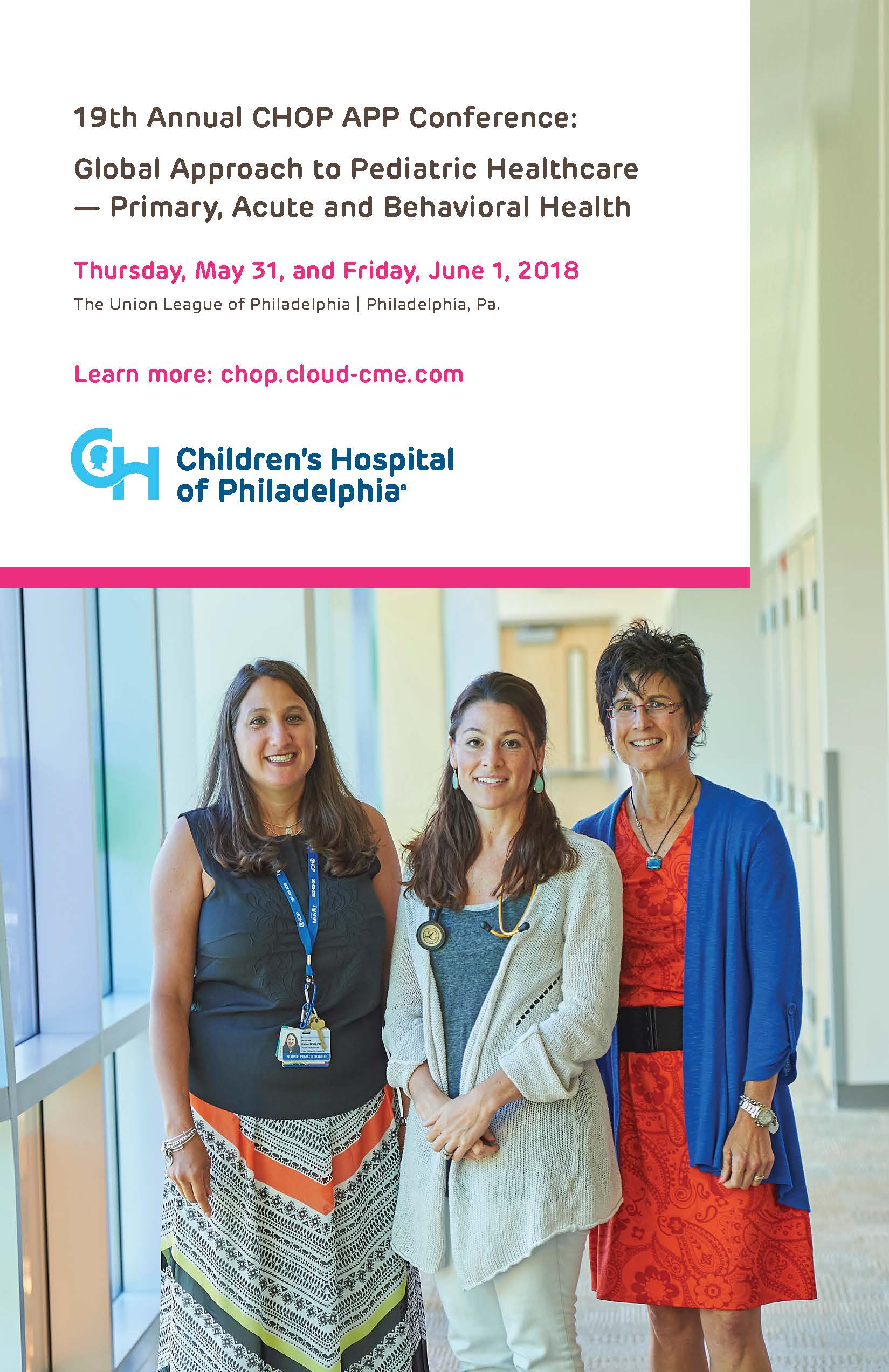 19th Annual CHOP APP Conference: Global Approach to Pediatric Healthcare— Primary, Acute and Behavioral Health Banner